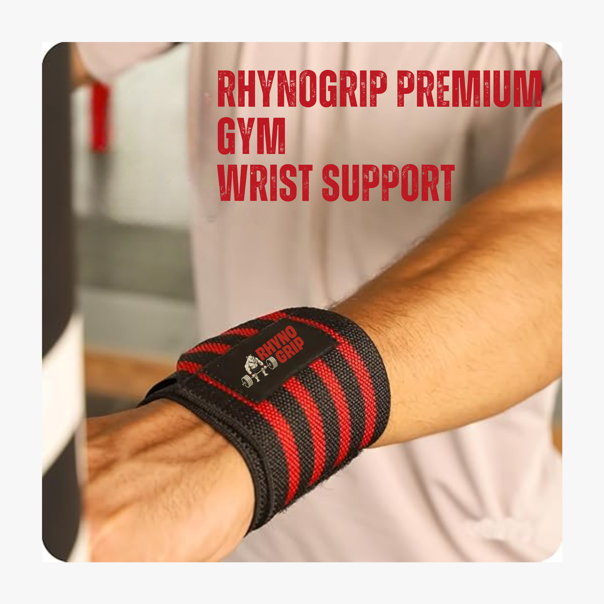 RhynoGrip Heavy-Duty Wrist Support Wraps (Pair)
